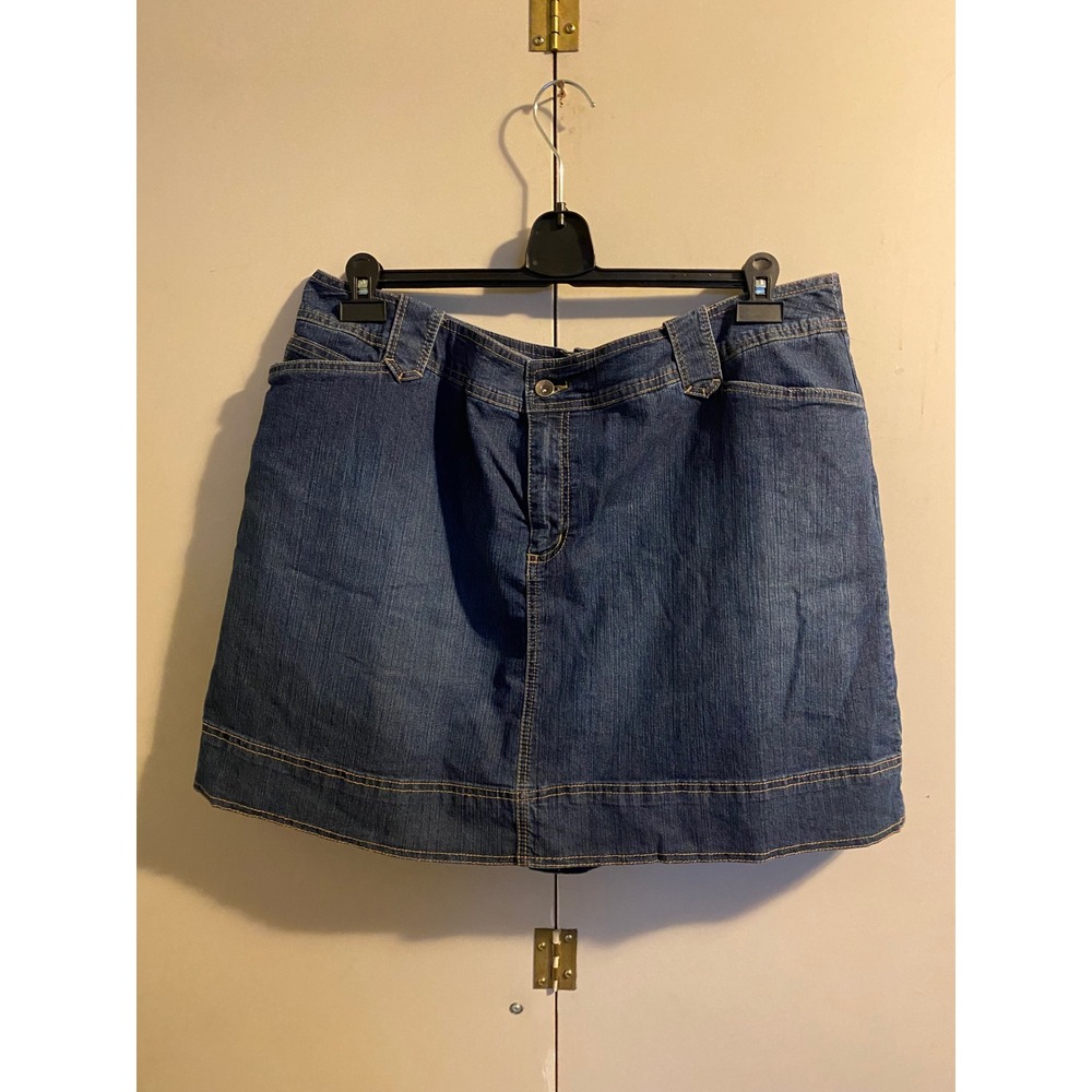 St. Johns Bay Denim Mini Skirt Women 22W Blue Excellent Casual Jean Skirt HB